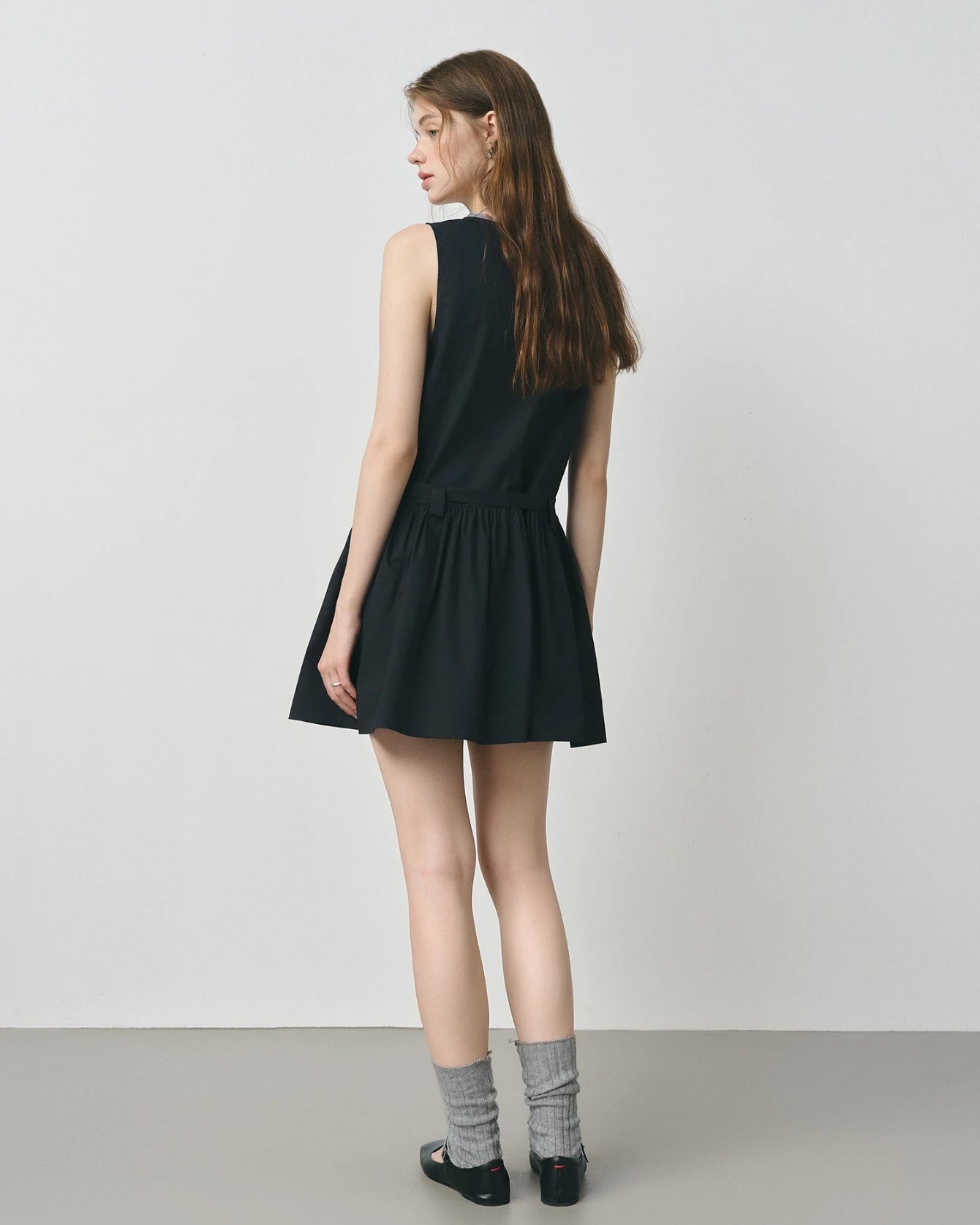 Sleeveless V-Neck Cotton Knit Dress