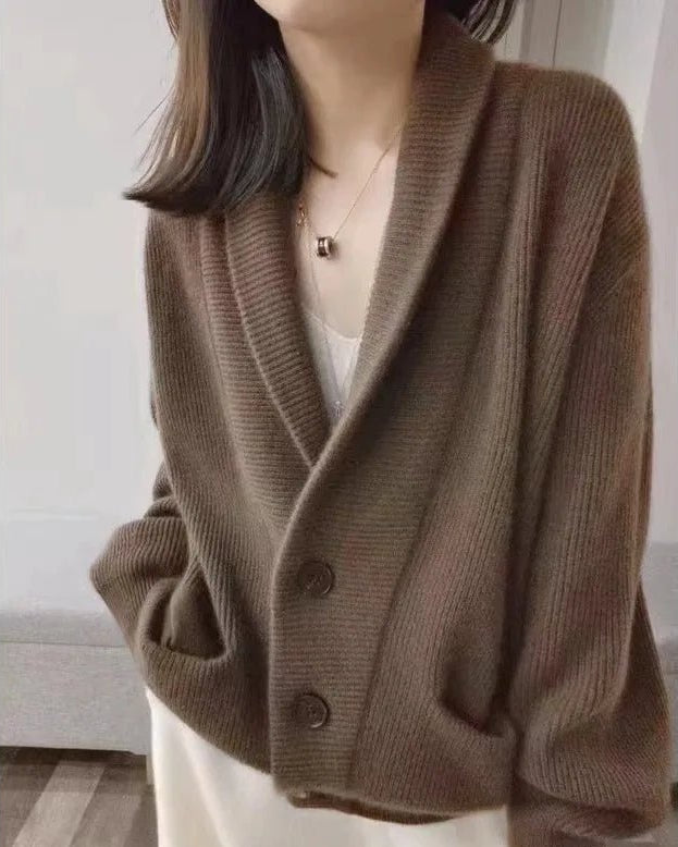 Shawl Collared Cashmere Cardigan