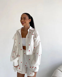 Cotton long sleeves Shirt & Shorts Set