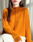 Mock Neck Merino Wool Cardigan