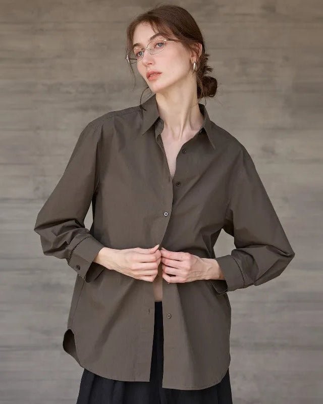 Casual Collared Single-Breasted Loose-Fitting Shirt