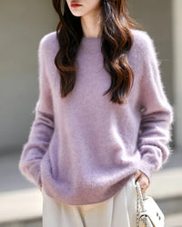 Loose-Fit Crewneck Pullover Sweater