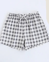 Cotton Plaid Sleep Shorts