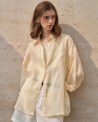 Casual Loose Single-Breasted Long-Sleeved Shirt