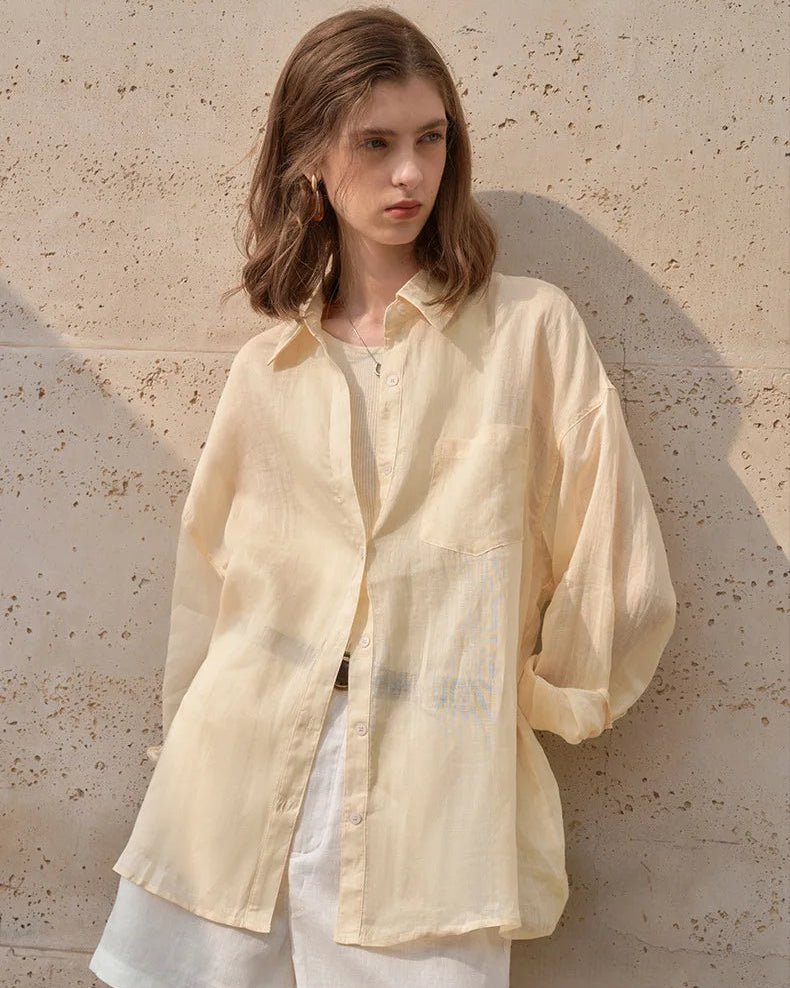 Casual Loose Single-Breasted Long-Sleeved Shirt