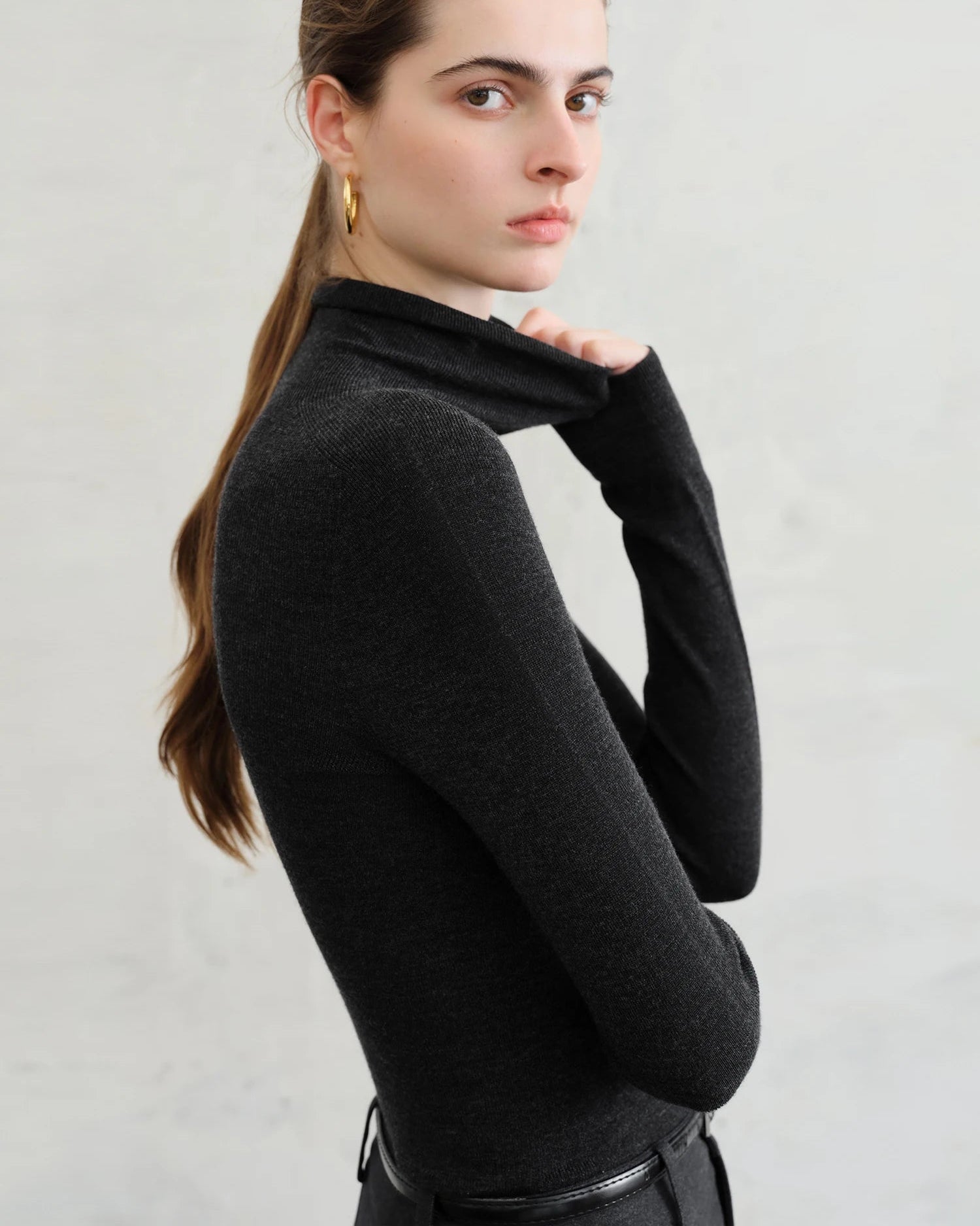 Seamless Turtleneck Sweater From Superfine Wool