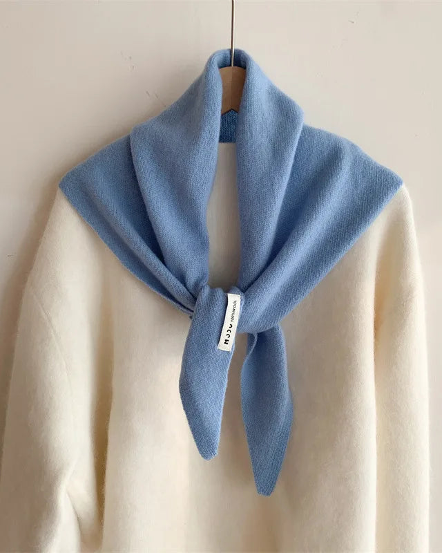Women's Wool Knit Triangular Scarf