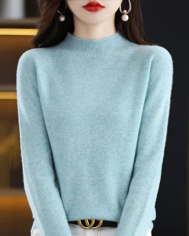 Merino Wool Mock Neck Sweater