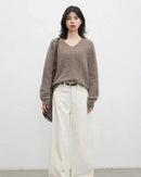 Wool Cashmere V-Neck Pullover