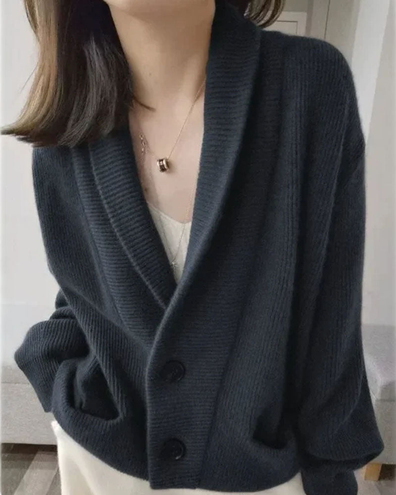 Shawl Collared Cashmere Cardigan