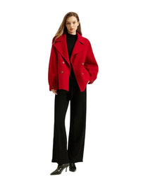 Short Double-Faced Wool Coat