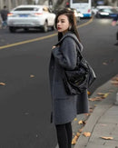 Single Breasted 100% Cashmere Ribbed Cardigan With Hoodie