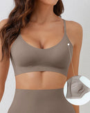 Women’s soft support seamless no-steel-ring bra, featuring comfortable gathering design and light thin breathable material, perfect as everyday underwear for all-day wearing comfort.