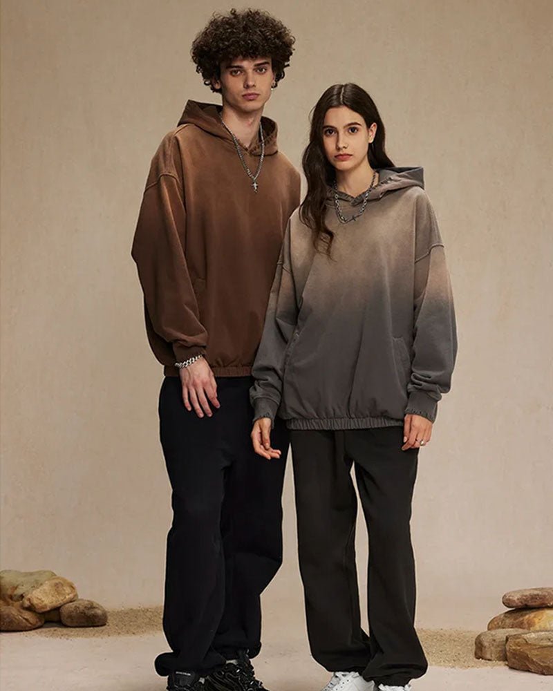 Solid Washed Distressed Ripped Hoodies