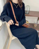 Straight Length Wool Maxi Dress