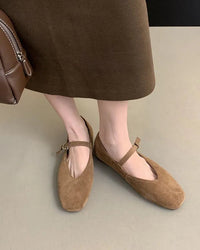 Women's Mary Janes flats - fashion shallow design, round toe and buckle strap closure, casual outdoor style perfect for daily errands, brunch dates or effortless everyday outfits.