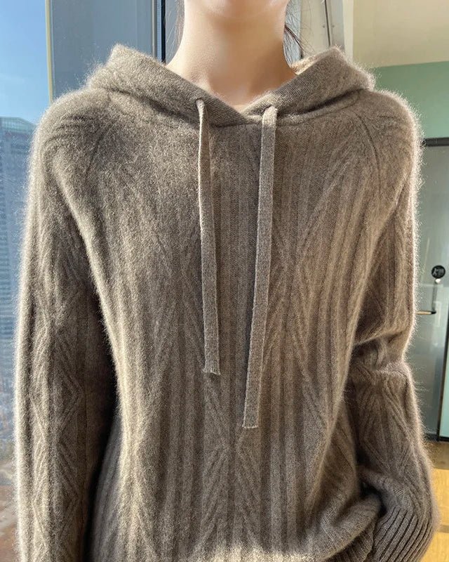 Stylish Wool Knitted Hooded Sweatshirt