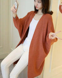 Bat Sleeve Knited Long Cardigan