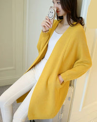 Bat Sleeve Knited Long Cardigan