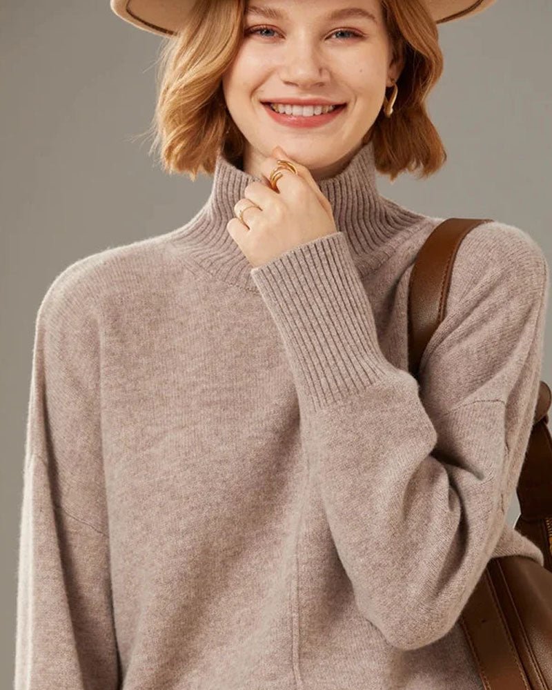 Turtleneck Solid Color Cashmere Sweater