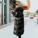 Fur Collar Hooded Long Parka Coat