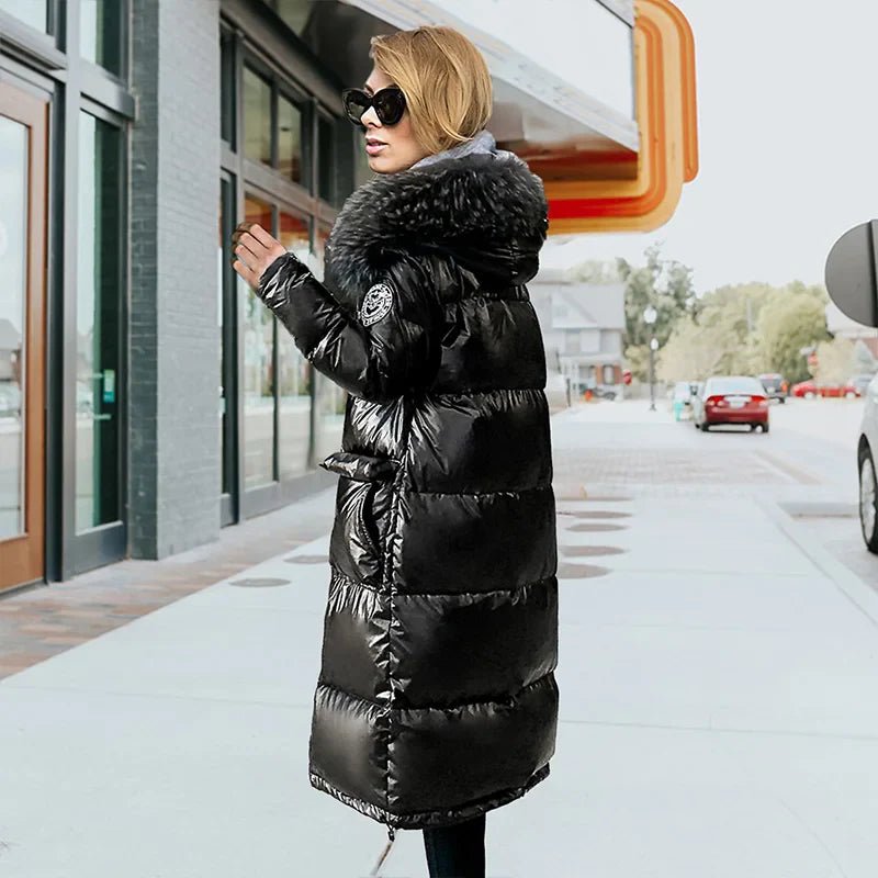 Fur Collar Hooded Long Parka Coat