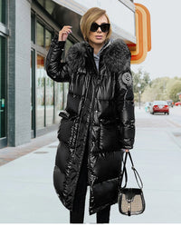 Fur Collar Hooded Long Parka Coat