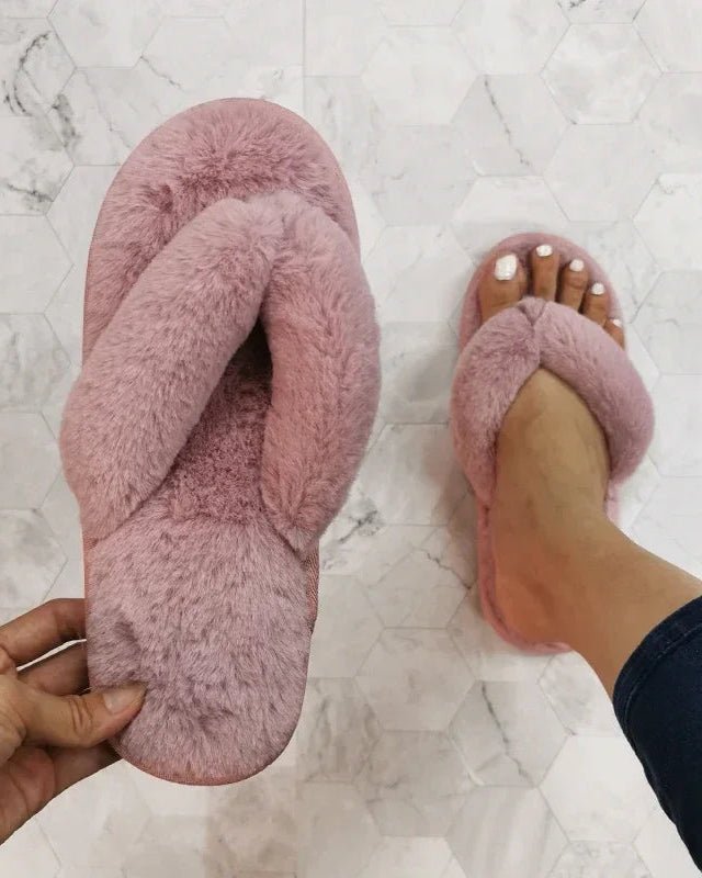 Velvet Thickened Plush Indoor Flip-Flops