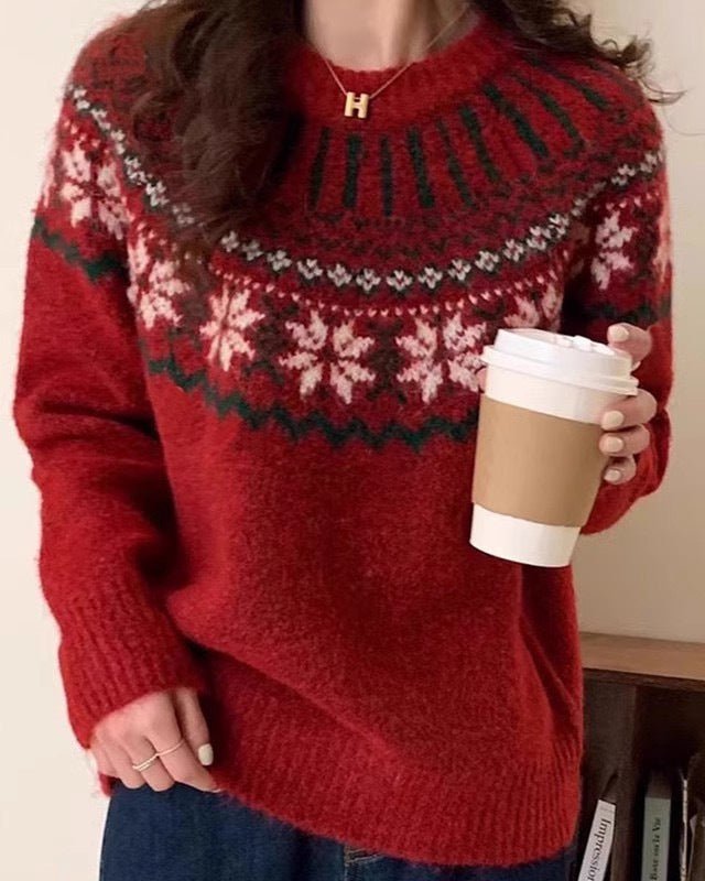 Vintage Jacquard Christmas Soft Sweater