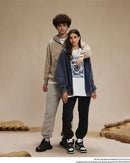 Distressed Washed Batik Retro Zipper Hoodies