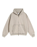 Distressed Washed Batik Retro Zipper Hoodies