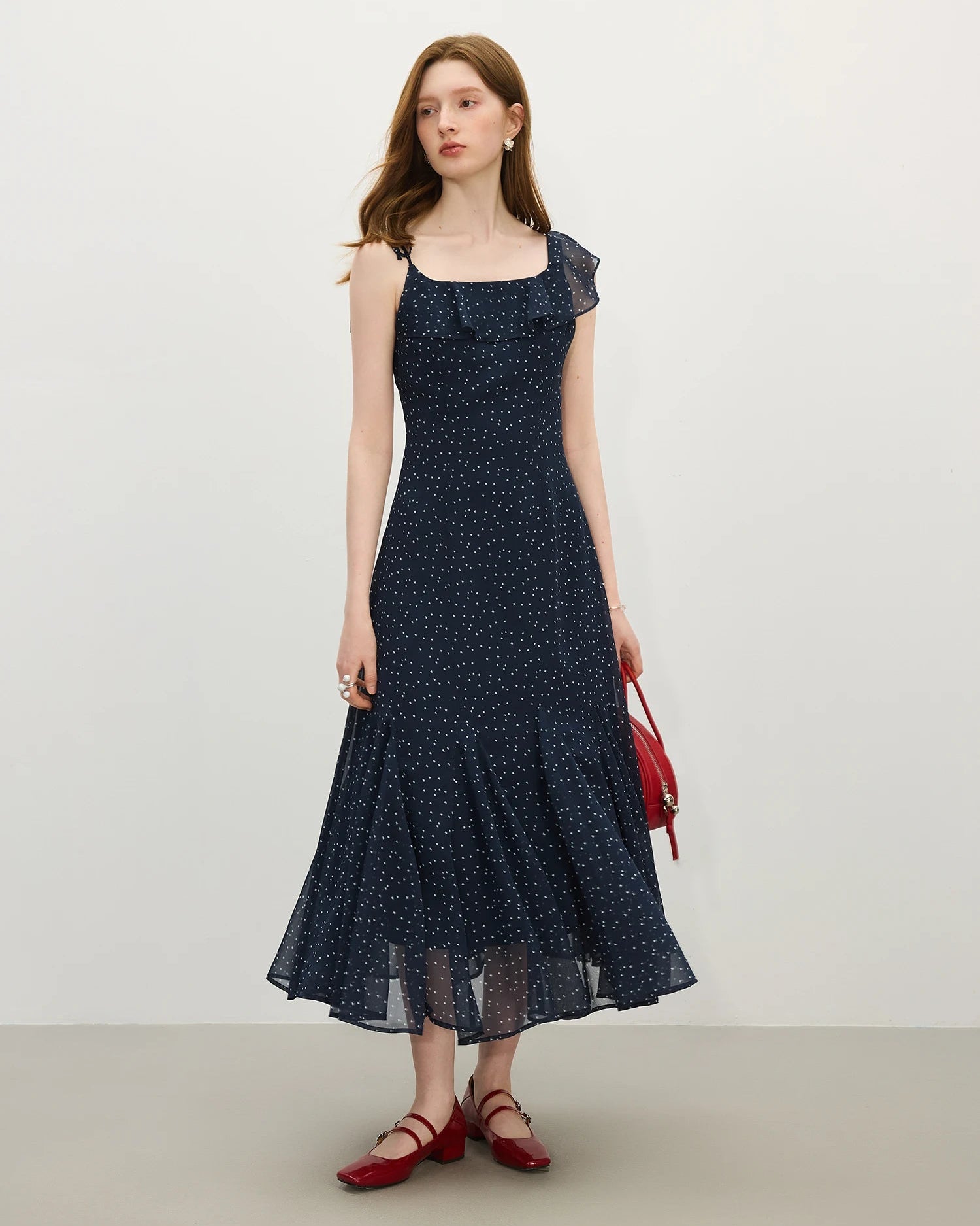 Women'S Chiffon Ruffled Strapless Dress