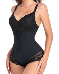European & American cross-border sexy women’s one-piece shapewear—seamless belly-lift & hip-enhance, deep-V front clasp, nude/black, S-3XL; tight corset bodysuit for an hourglass silhouette at weddings, parties or daily wear.