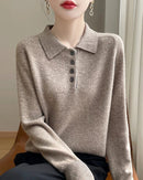 Premium merino knit top for ladies, silky 14-gauge weave, lightweight solid-color staple—perfect solo with denim shorts or layered under blazers for cool morning commutes and warm afternoon lunches.