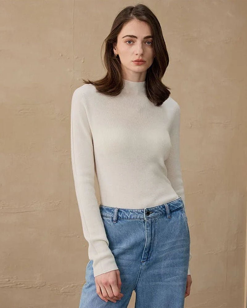 Wool Knitted Turtleneck Pullover Sweater