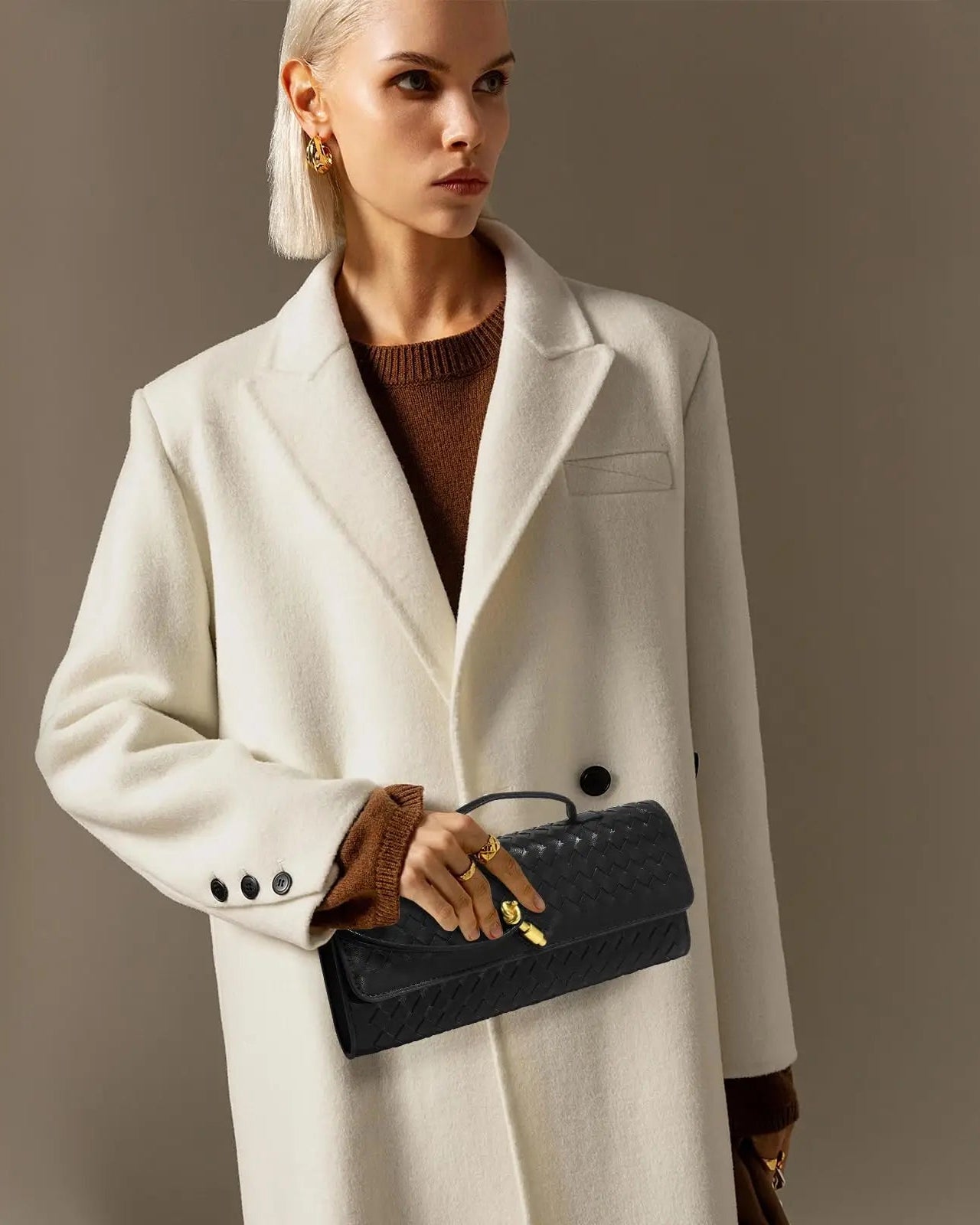 Woven Leather Bags For Evening Crossbody And Clutch