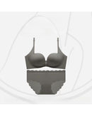 Double front-fastening push-up bra