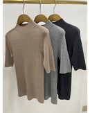 Cashmere Mid-Sleeve Turtleneck Sweater