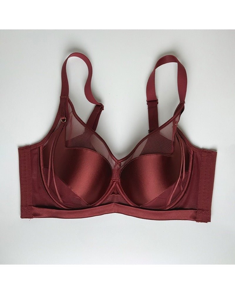 Satin mesh push-up and lifting bra