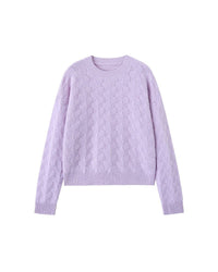 Cashmere Crew Neck Hollow Knitted Sweater