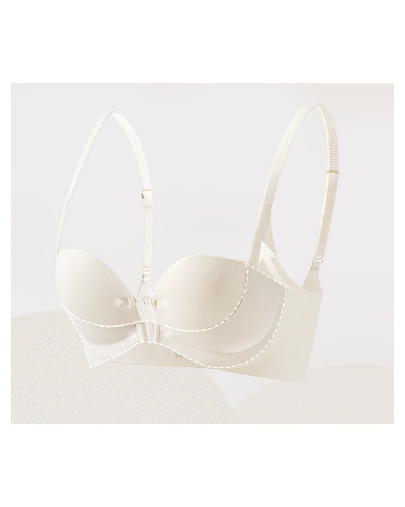 Double front-fastening push-up bra
