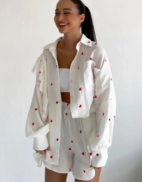 Cotton long sleeves Shirt & Shorts Set