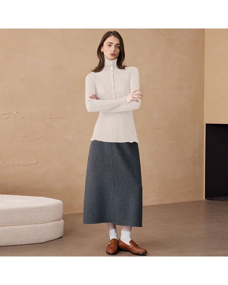 Cashmere & Wool Turtleneck Pullover Sweater