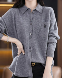 Wool Embroidered Pocket Sweater