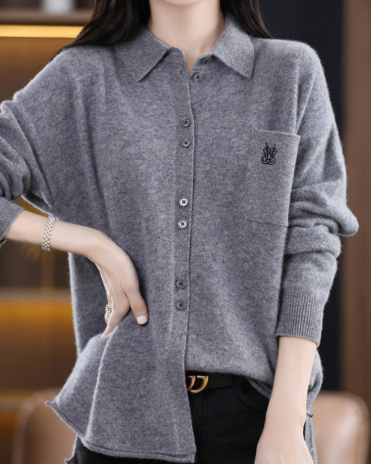 Wool Embroidered Pocket Sweater