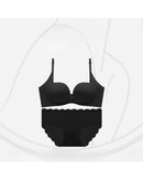 Double front-fastening push-up bra