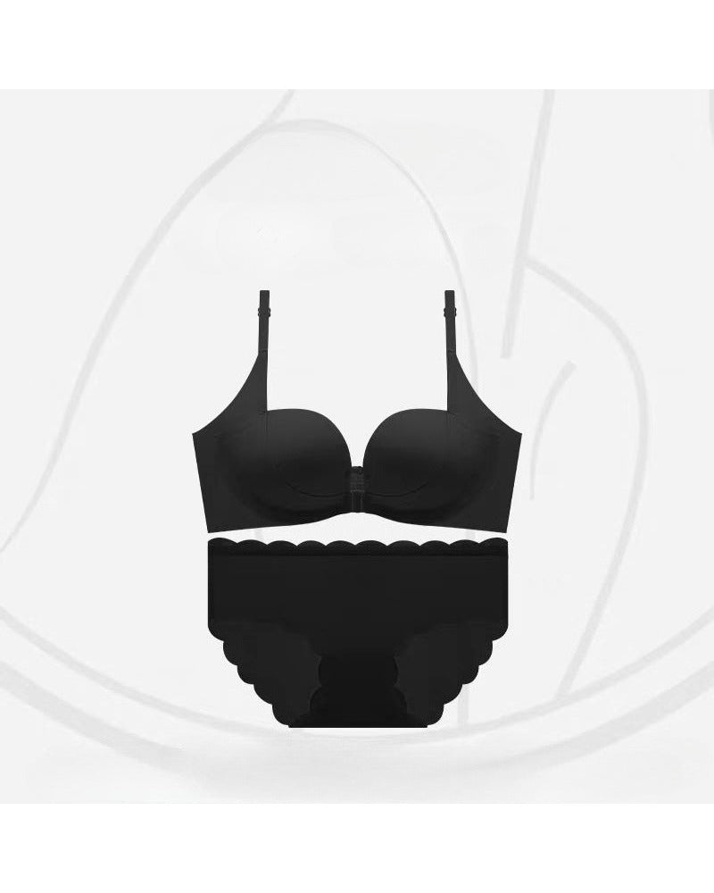 Double front-fastening push-up bra