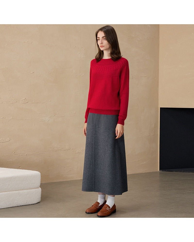 Cashmere Crew Neck Knit Sweater