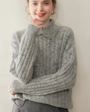 Cashmere Irregular Turtleneck Sweater