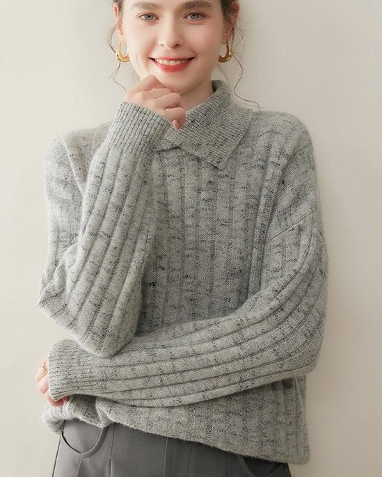 Cashmere Irregular Turtleneck Sweater